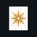 Impressão Em Tela Arte Dourada de Arranque Moderna do Século médio<br><div class="desc">design de inspiração moderna do século médio com rajadas de ouro retrógradas vintage servindo de ponto focal, complementadas por elementos modernos de design de estrelado. Design simples e limpo de starburst em uma paleta de cores dourada e branca. Um design de uma coleção coordenadora. Projetado como um modelo, você pode...</div>