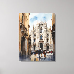 Impressão Em Tela arte em aquarela de Milão