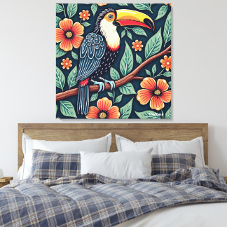Impressão Em Tela Arte em Batik de Tucano