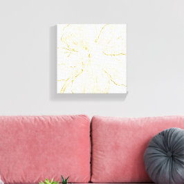 Impressão Em Tela Arte em Linha Floral Dourado Ousado Minimalista Ma