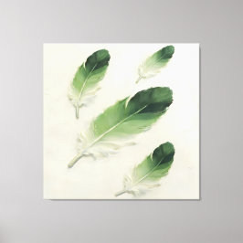 Impressão Em Tela Arte em óleo de pena verde texturizada moderna imp