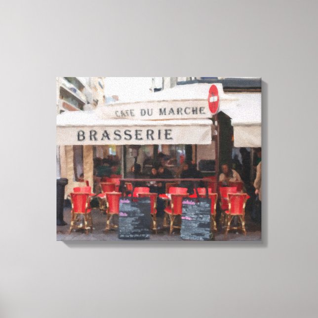 Impressão Em Tela Arte em Tela com Envoltório de Galeria do Café Par (Frente)