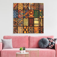 Arte em Tela com Padrão Tribal Africano