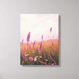 Impressão Em Tela Arte em Tela de Campo Florido de Flores Silvestres