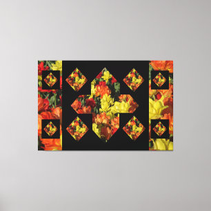 Impressão Em Tela Arte em Tela de Cravos com Sinal de Mais Abstrato 