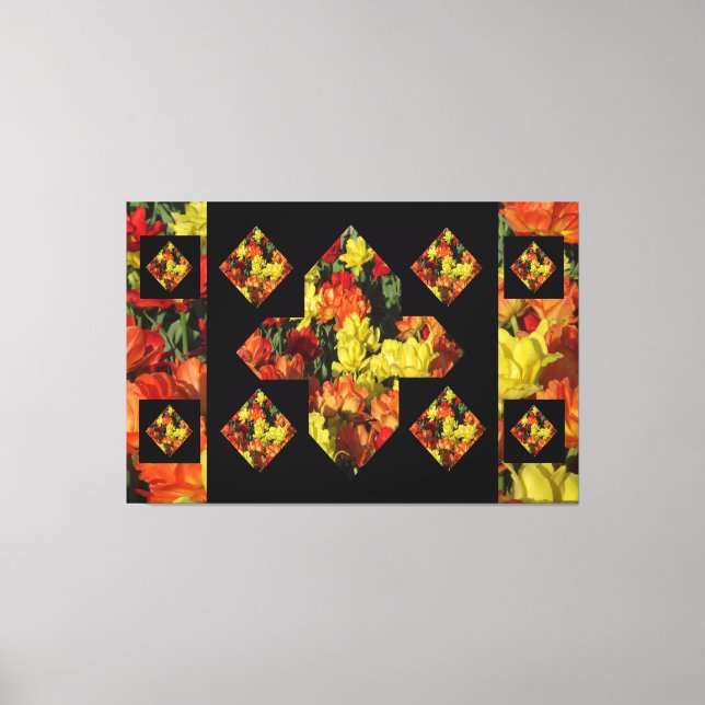 Impressão Em Tela Arte em Tela de Cravos com Sinal de Mais Abstrato  (Frente)