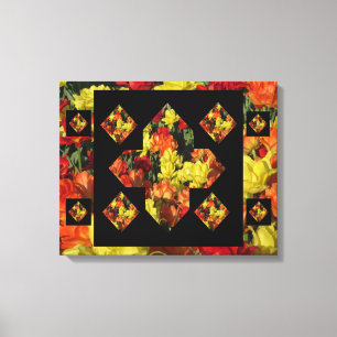 Impressão Em Tela Arte em Tela de Cravos com Sinal de Mais Abstrato 