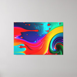 Impressão Em Tela Arte em Tela de Gotejamento de Pintura Vibrante Ab