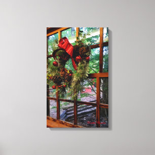 Impressão Em Tela Arte em Tela de Janela de Natal