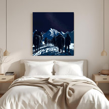 Arte em Tela de Luxo Caravana Noturna no Monte Eve