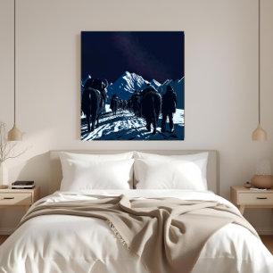 Impressão Em Tela Arte em Tela de Luxo Caravana Noturna no Monte Eve