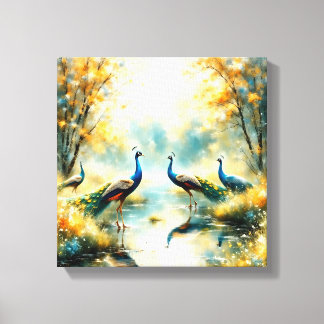 Impressão Em Tela Arte em Tela de Pavões Coloridos