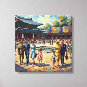 Impressão Em Tela Arte em Tela do Pátio do Palácio Vintage Seoul