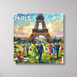 Impressão Em Tela Arte em Tela Elegância do Jardim da Torre Eiffel d
