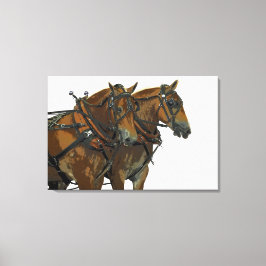 Impressão Em Tela Arte em Tela Esticada da Equipe de Cavalo de Traçã