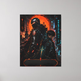 Impressão Em Tela Arte em Tela Pai e Filho Cyber Knight
