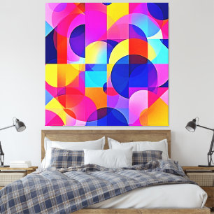 Impressão Em Tela Arte Energética de Ponto Vibrante