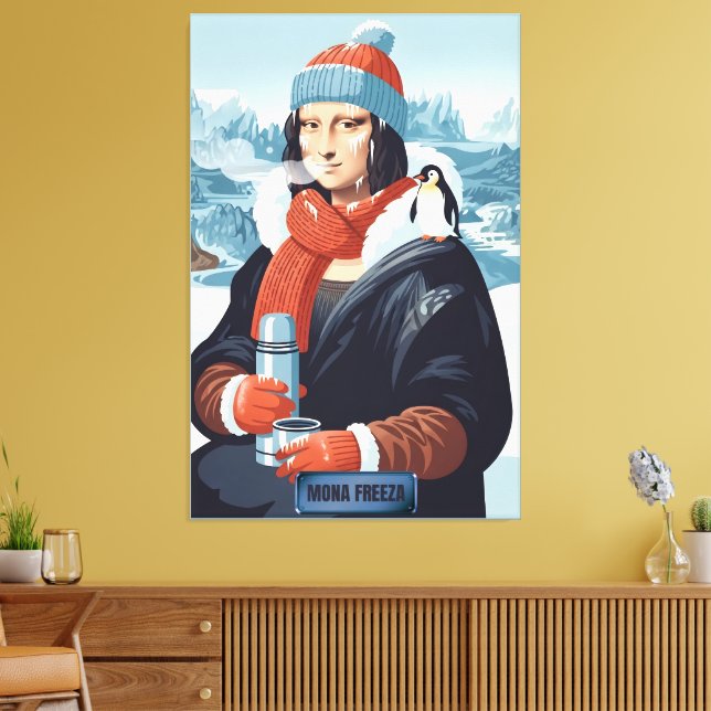 Impressão Em Tela Arte engraçada paródia da Mona (Insitu(Sala de estar))