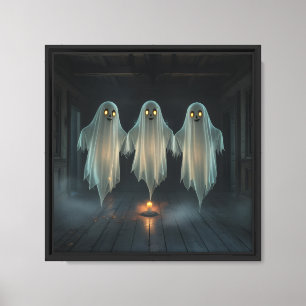 Impressão Em Tela Arte Fantasmagoricamente Belo de Trio de Fantasmas