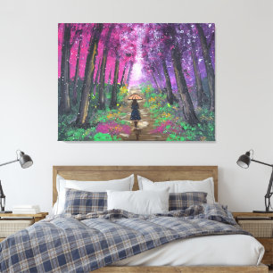 Impressão Em Tela Arte feita à mão - caminhando sozinho