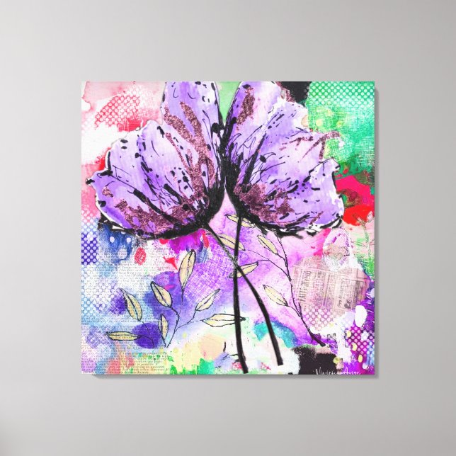 Impressão Em Tela Arte Floral (Frente)