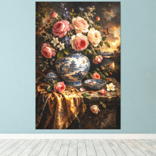 Impressão Em Tela Arte floral 002 vintage holandesa