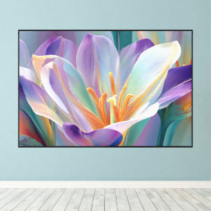 Impressão Em Tela Arte Floral Abstrata em Pinceladas Ousadas