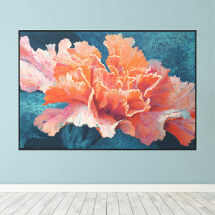 Impressão Em Tela Arte Floral Abstrata em Tela Colorida