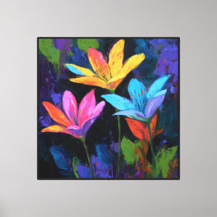 Impressão Em Tela Arte Floral Abstrata Explosão de Pétala Radiante