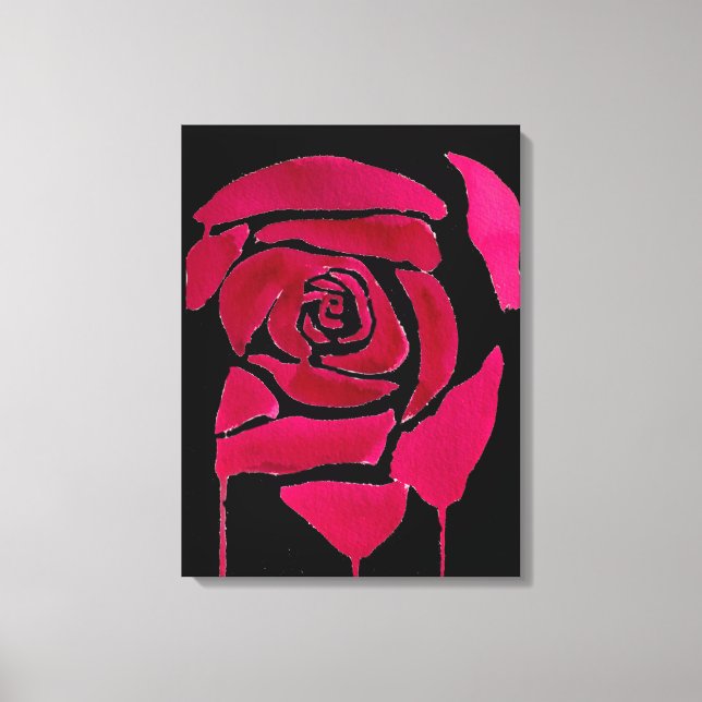 Impressão Em Tela Arte floral Abstrato Rosa de água gótica (Frente)