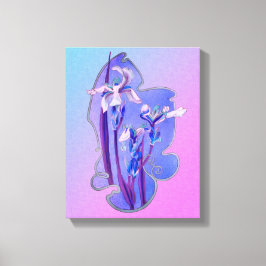Impressão Em Tela Arte Floral Blue Irises