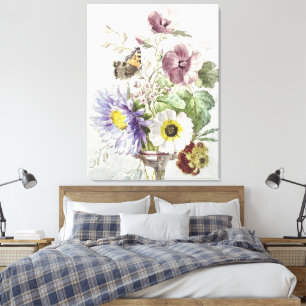 Impressão Em Tela Arte Floral de Borboleta Vintage de William van Le