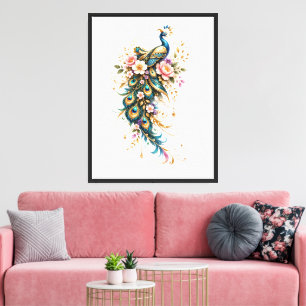 Impressão Em Tela Arte Floral em Tela com Tons de Joias Opulentas