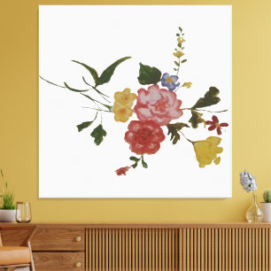 Impressão Em Tela Arte Floral Japonesa Flor