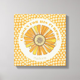 Impressão Em Tela Arte Floral Laranja Escolhido por Ele para Seu Pro