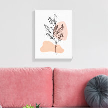 Arte Floral Minimalista em Linha em Tela – Botânic