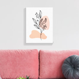 Impressão Em Tela Arte Floral Minimalista em Linha em Tela – Botânic