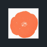 Impressão Em Tela Arte Floral Retrópica em Laranja Vintage e Branco<br><div class="desc">Acenda sua parede com este Impressão de Bloco de Flor Sobredimensionado na Canvas Laranja Tangerina.</div>