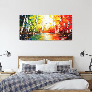 Impressão Em Tela Arte florestal de Verão mágica