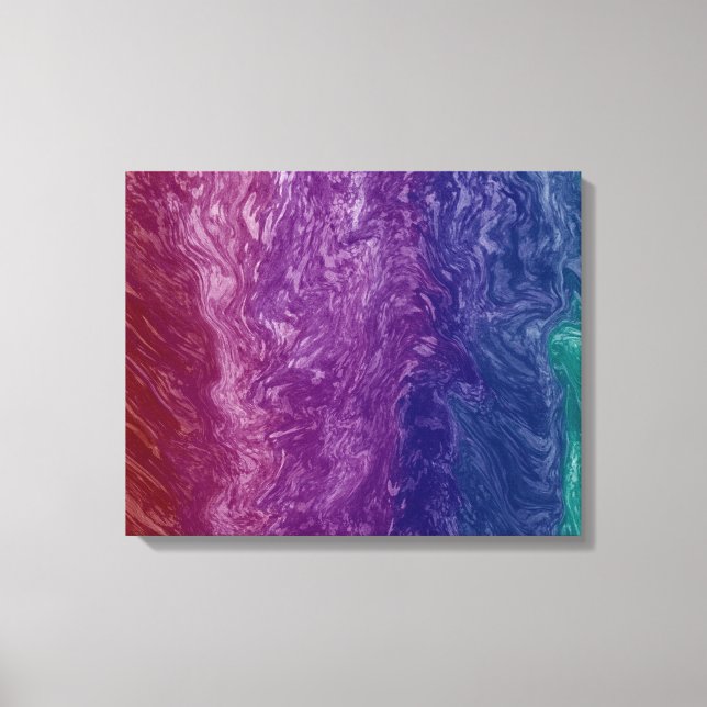 Impressão Em Tela Arte Fluida Colorida (Frente)