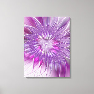 Impressão Em Tela Arte fractal abstrata da paixão da flor roxa rosa