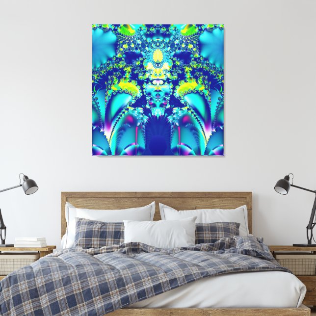 Impressão Em Tela Arte Fractal Colorida (Insitu(Quarto))