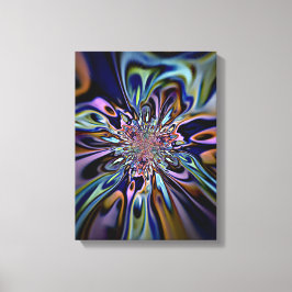 Impressão Em Tela Arte Fractal de Fluxo de Energia Iridescente