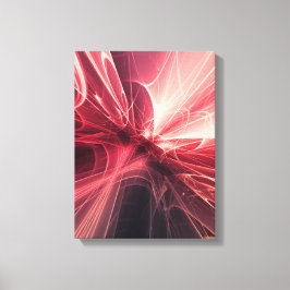 Impressão Em Tela Arte Fractal de Luz Carmesim Ondulatória