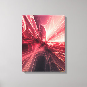 Impressão Em Tela Arte Fractal de Luz Carmesim Ondulatória
