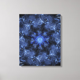 Impressão Em Tela Arte Fractal de Plasma Azul Elétrico
