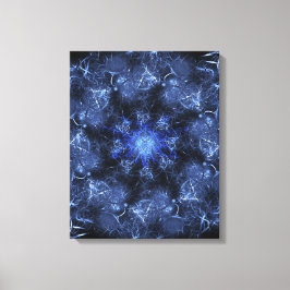 Impressão Em Tela Arte Fractal de Plasma Azul Elétrico
