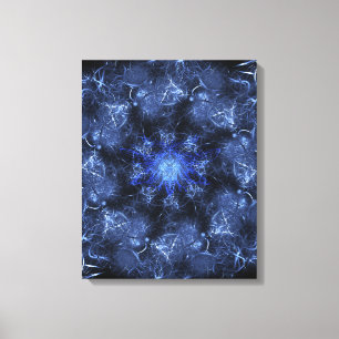 Impressão Em Tela Arte Fractal de Plasma Azul Elétrico