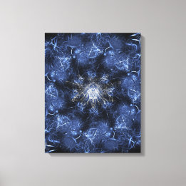 Impressão Em Tela Arte Fractal de Plasma Azul Elétrico