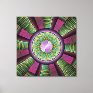 Impressão Em Tela Arte Fractal Decorativa Moderna Arredondada E Colo